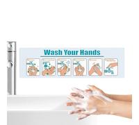 Wash Your Hands Instruction Sign - Matte Adhesive Hand Wash - Manual Signs | Hand Wash Instructions Sign | Waterproof Personal Hygiene Sticker for Office Business Public Toiletar