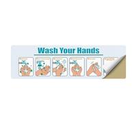 Wash Your Hands Instruction Sign - Matte Adhesive Handwashing Guide Signs - Waterproof Personal Hygiene Sticker for Office Business Public Restroom Work Kitchen Sink Restaurant