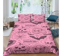 Washable 3D Print Microfiber Halloween decor Comforter Cover Breathable Bedding Sets w/ Pillowcases h& drawn spooky style Quilt Cover All Season, Easy Care Soft for Teens Adults Super king（260x220cm）