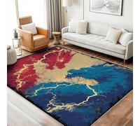 Washable Abstract Dragon Rugs for Entryway, Blue Red Lightning Design Small Area Rug Bedroom Decor, Non Slip Low Pile Soft Indoor Door Mat, 50 x 80 cm