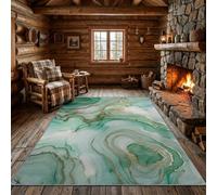 Washable Abstract Marble Texture Metallic Veins Rugs for Living Room Luxury Modern | Carpet for Bedroom Kitchen Office Hallway Entryway Non-Slip Soft Stain-Resistant Easy to Clean, 180 x 240 cm