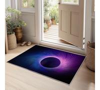 Washable Abstract Rug Non-slip Door Mats, Indoor Outdoor Super Soft Starry Sky Spiral Tunnel Stripe Entrance Rug Stylish Dust Grabbing Floor Carpet 60 x 90 cm