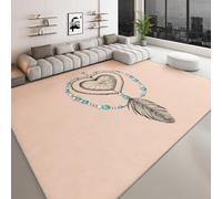 Washable Area Rug 100 x 160 cm for Nursery, Heart Dream Catcher Heart Non-Slip Bedroom Rug - Bohemian Style Ultra-Thin Low pile Printed Carpet for Living room Dining Room Office Game Room Carpet