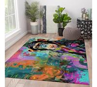Washable Area Rug 120x150 for Living Bedroom & Dining Room Colorful Monkey Soft Faux Wool Graffiti Animal Carpet Non-slip Low Pile Rugs for Home Office Kids Room Game Room Chimpanzee Area Rugs