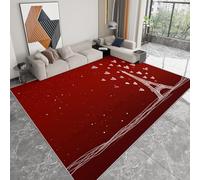 Washable Area Rug 160 x 230 cm for Nursery, Paris Love Eiffel Tower Non-Slip Bedroom Rug - Modern Minimalist Low pile Printed Carpet for Living room Dining Room Office Game Room Carpet