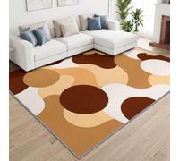 Washable Area Rug 180x270cm, Abstract Circle Warm Earth Tones Carpet | Non Shedding Rugs, Soft Nordic Modern Floor Carpet for Bedroom Living Room Dining Room Easy To Clean