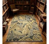 Washable Area Rug 60x90cm Green Acanthus Leaf Indoor Carpet Non Slip Low Pile Machine Washable Soft Rug for Bedroom Living Room Home Office Classic Botanical Floor Mat