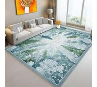 Washable Area Rug Living Room 80 X 150 Cm Plants Leaves Pine Needles Soft Short Pile Rugs Sage Green White Large Non Slip Carpet For Bedroom Dining Room Kitchen Kids Room