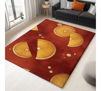 Washable Area Rug Minimalism Orange Slice 120 x 180 cm Area Rugs for Living Room, Red Soft Anti Slip Indoor Floor Carpet, for Bedroom Dining Kitchen Home Runner