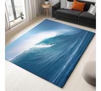 Washable Area Rug Surrealism Surfer Giant Wave 120 x 180 cm Area Rugs for Living Room, Blue Soft Anti Slip Indoor Floor Carpet, for Bedroom Dining Kitchen Home Runner