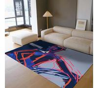 Washable Area Rugs 100x150 Non Slip Modern Abstract Soft Area Rug for Living Room Entryway Bedroom Nursery Navy Blue Red Comic Art Large Floor Rugs Non Slip for Kids Room Game Room Decor