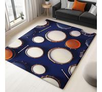 Washable Area Rugs Drum Kit 180x240cm Living Room Rug Large Non Slip Carpet, Soft Faux Wool Short Pile Rugs for Bedroom Dining Room Kitchen
