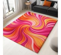 Washable Area Rugs for Living Room 140 x 200 cm, Simple Retro Abstract SwirlBedroom Rugs Non Slip Soft Rubber Backing MulticolorLow Pile Floor Carpet for Kids Office Dining Room Kitchen Nursery Room