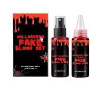 Washable Artificial Blood | Makeup Kit Vampire Spray Halloween Cosplay | Costume Accessory for Escape Room Haunted House Costume Prank Theatre Cosplay School Party Men