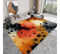 Washable Bedroom Area Rug 100 x 160 cm Multicolored Print Carpet, Abstract Gradient Leopard Print Pattern Living Room Non-Slip Rug - Indoor Rectangle Carpet Non-Shedding for Kitchen Office Playroom