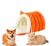 Washable Cat Bed, Removable Plush Cushion, 12 Inch Semi-Closed Bed with Cushion, Pet Furniture with Easy Clean Design, Home Supplies for