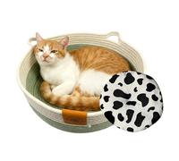 Washable Cat Bed - Washable Cotton Rope Woven with Mat | Cute Kitten Bed Cat Basket - for Kitten Bunny Small Dog Pet Animal Toy Snack Storage Indoor Bedroom Living Room Dorm