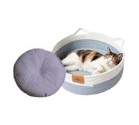 Washable Cat Kennel | Cotton Rope Pets with Mat | Round Kennel for Cats and Small Dogs | For Kittens Bunnies Small Dogs Home All Seasons
