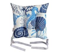 Washable Chair Cushion for Dining Chairs 36 x 36cm Soft Seat Pads with Ties Comfortable Seat Cushions for Garden Chairs Indoor Outdoor Cushions Hollow Conjugated Filling [Design 7, 1pc]