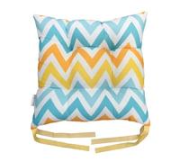 Washable Chair Cushion for Dining Chairs 36 x 36cm Soft Seat Pads with Ties Comfortable Seat Cushions for Garden Chairs Indoor Outdoor Cushions Hollow Conjugated Filling [Design 5, 1pc]