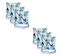 Washable Chair Cushion for Dining Chairs 36 x 36cm Soft Seat Pads with Ties Comfortable Seat Cushions for Garden Chairs Indoor Outdoor Cushions Hollow Conjugated Filling [Design 8, Set of 6]