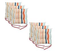 Washable Chair Cushion for Dining Chairs 36 x 36cm Soft Seat Pads with Ties Comfortable Seat Cushions for Garden Chairs Indoor Outdoor Cushions Hollow Conjugated Filling [Design 11, Set of 6]