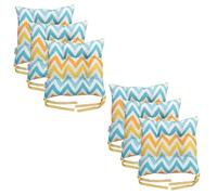 Washable Chair Cushion for Dining Chairs 36 x 36cm Soft Seat Pads with Ties Comfortable Seat Cushions for Garden Chairs Indoor Outdoor Cushions Hollow Conjugated Filling [Design 5, Set of 6]