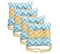 Washable Chair Cushion for Dining Chairs 36 x 36cm Soft Seat Pads with Ties Comfortable Seat Cushions for Garden Chairs Indoor Outdoor Cushions Hollow Conjugated Filling [Design 5, Set of 4]