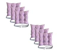 Washable Chair Cushion for Dining Chairs 36 x 36cm Soft Seat Pads with Ties Comfortable Seat Cushions for Garden Chairs Indoor Outdoor Cushions Hollow Conjugated Filling [Design 2, Set of 6]