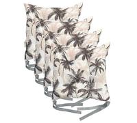 Washable Chair Cushion for Dining Chairs 36 x 36cm Soft Seat Pads with Ties Comfortable Seat Cushions for Garden Chairs Indoor Outdoor Cushions Hollow Conjugated Filling [Design 14, Set of 4]