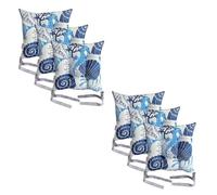 Washable Chair Cushion for Dining Chairs 36 x 36cm Soft Seat Pads with Ties Comfortable Seat Cushions for Garden Chairs Indoor Outdoor Cushions Hollow Conjugated Filling [Design 7, Set of 6]