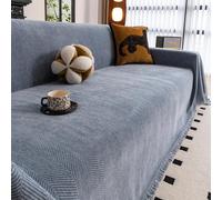 Washable Chenille Sofa Throw with Tassel, 3 Seater Couch Cover, Furniture Protector for Settees, Loveseat, Corner Futon, Extra Large