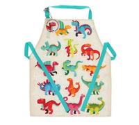Washable children's apron Rex London Baby Dinos Blanc 41,2x61x0,5 cm