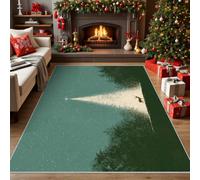 Washable Christmas Tree Rug for Bedroom 160x230, Home Decor | Christmas Reindeer Area Rugs, Living Room Accessories, Non Slip, Low Pile, Soft, Pattern Carpet SD1-269