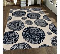 Washable Circle Pattern Rug 70s Vintage Abstract Swirl Geometric Area Rugs Mid-Century Modern Carpet for Dining Room Office Home Decor 120x240cm