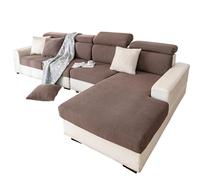 Washable Corduroy Couch Covers for L-Shaped Sectional Sofas Stretch Velvet Sofa Cushion Covers for 3-Seat Couches Large Brown Magic Slipcovers for Chaise Lounge