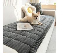 Washable Couch Cover for Dogs Non-Slip Sofa Protector for 3 Cushion Furniture Ultra-Soft Plush Pet-Friendly Cover Gray 23.6x59in/60x150cm