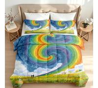 Washable Coverless Duvet King Size Rainbow Cloud No Cover Duvet