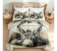 Washable Coverless Duvet King Size Rustic Donkey No Cover Duvet