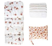 Washable Diapers for - Washable Adjustable Diapers - 4X Absorbent Liners with 4 Inserts & 1 Wet Bag, Waterproof Cover for Boys Girls