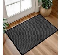 Washable Dirt Trapper Door Mats 78 x 140 cm Absorbent, Non-Slip, Rubber Backed Dust Mat Non-Slip Entrance Rug for Entrance, Inside, Kitchen, Black