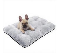 Washable Dog Bed Deluxe Plush Dog Crate Beds Comfy Kennel Pad Anti-Slip Pet Sleeping Mat for Large, Jumbo, Medium, Small Dogs Breeds (Grey, Medium)
