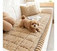 Washable Dog Couch Cover Non-Slip Sofa Protector for 3-Cushion Sofas Ultra-Soft Plush Pet-Friendly Cover Brown 23.6x47.2in/60x120cm Ideal for Home