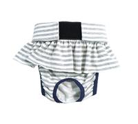 Washable Dog Diapers Short Panties Breathable Stripe Pattern Menstrual Pants for Female Dogs Reusable Heat Season Prevents Soiling Harassment Suitable Grey 2XL