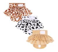 Washable Dog Diapers with Ruffle Skirt, Soft Female Pet Pants for Male & Female Dogs, Absorbent Training Pants for Puppies - 3pcs Set(XS)(L)