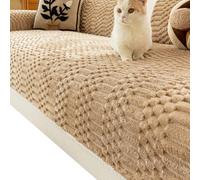 Washable Dog Sofa Cover, Non-Slip Couch Protector for 2-3 Cushs, Brown Faux Rabbit Fur Fur Cover, 70x180cm, Pet-Friendly, Easy Care