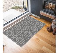 Washable Door Mat Kitchen Mats Non Slip Cubed Trellis Design Hall Runner- Indoor Door Mat - Hallway-Passage Corridor Doormats - Floor Mat Dark Grey-siam