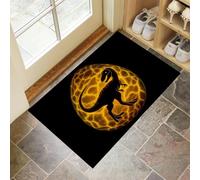 Washable Door Mats Indoor 50 x 80 cm Dinosaur Non-Slip Entrance Rug Glowing Dinosaur Eggs Low-Profile Inside Doormats Absorbent Dirt Trapper Mat for Inside, Kitchen, Front & Back, Yellow