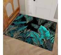 Washable Door Mats Indoor - 80 x 120 cm Non-Slip Rubber Backing Retro Tropical Plants Doormats - Super Absorbent Entrance Rug Tropical Secret Realm Floor Mats for Entryway Bathroom Kitchen, Emerald