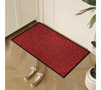 Washable Door Mats Indoor Outdoor 40 x 110 cm Absorbent, Non-Slip, Rubber Backed Dust Front Door Mat, Entrance Rug for Inside, Front Back Pets and Dogs, Red